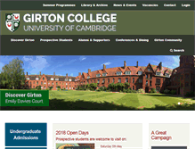 Tablet Screenshot of girton.cam.ac.uk