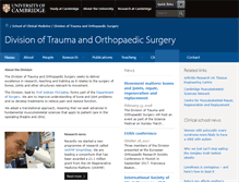 Tablet Screenshot of orthopaedics.cam.ac.uk